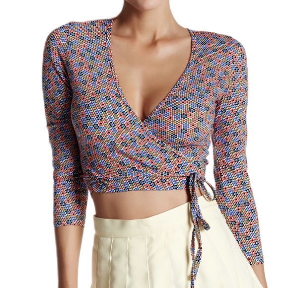 American Apparel Tops - American Apparel | Printed Juilliard Tie Crop Top